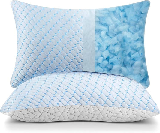 Premium Cooling Pillow – Gel-Infused Memory Foam, Breathable & Temperature Regulating for All-Night Comfort
